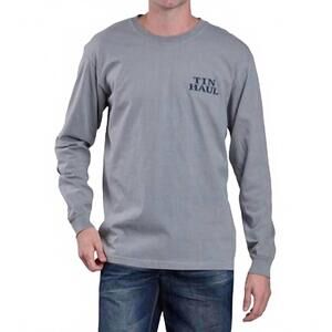 NEW TIN HAUL long sleeve knit desert screen on back graphic shirt in grey